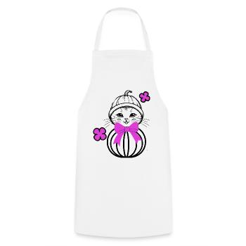 funny cat Halloween - Cooking Apron - white - Front - AI Model Male 185 dark (185cm)