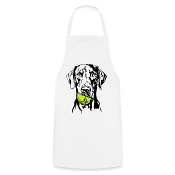 Doberman Ball Ball Junkie Dogs Wilsigns - Cooking Apron - white - Front - AI Model Male 185 dark (185cm)