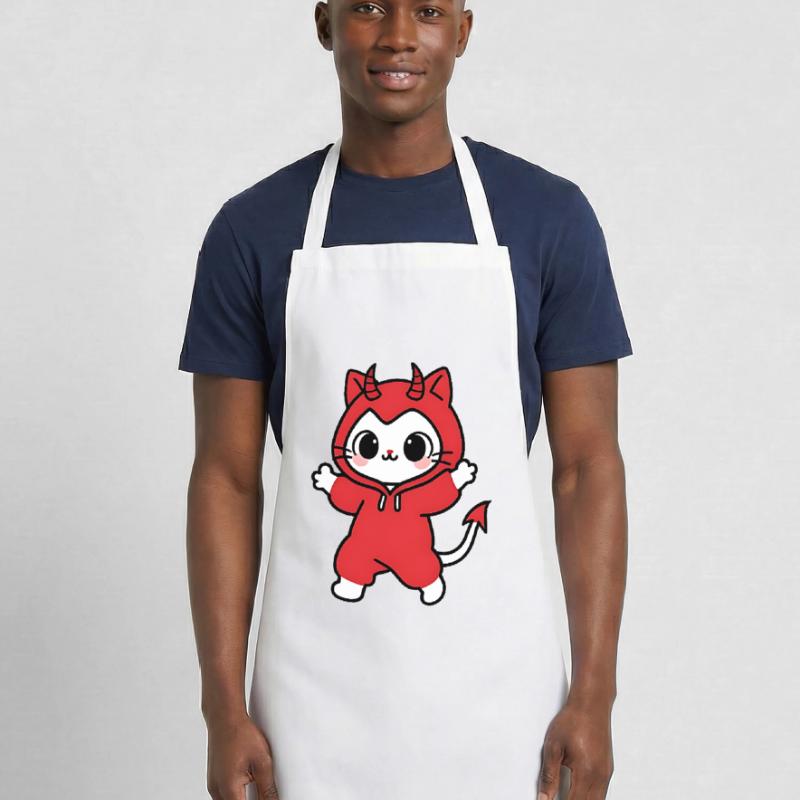 Cat Devil Kapuzenpullover Rot Kochschürze