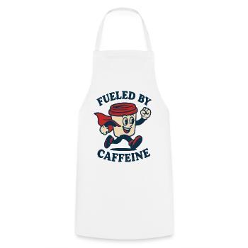Angetrieben von Caffeine Hero - Kochschürze - Weiß - Vorne - AI Model Male 185 dark (185cm)
