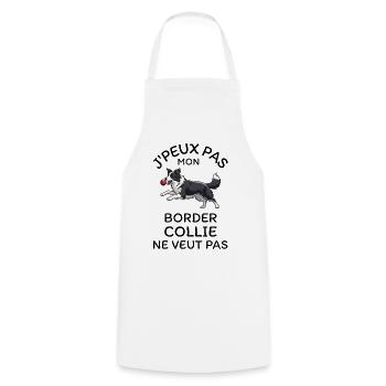 Puppy Border Collie Ball - Cooking Apron - white - Front - AI Model Male 185 dark (185cm)