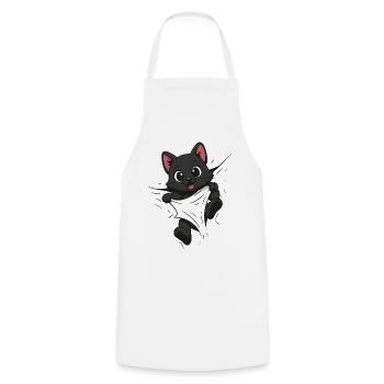 Süße Comic Katze & Kätzchen – Für Kinder & Tierfan - Kochschürze - Weiß - Vorne - AI Model Male 185 dark (185cm)