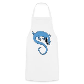 Mythical and fantastical Blue Creature - Cooking Apron - white - Front - AI Model Male 185 dark (185cm)