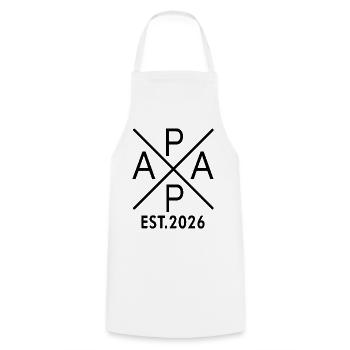 Papa Est. 2026 Father since 2026 Expectant Dad 2026 - Cooking Apron - white - Front - AI Model Male 185 dark (185cm)