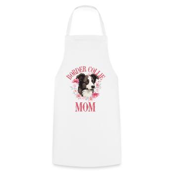 Border Collie Maman Floral - Tablier de cuisine - blanc - Devant - AI Model Male 185 dark (185cm)