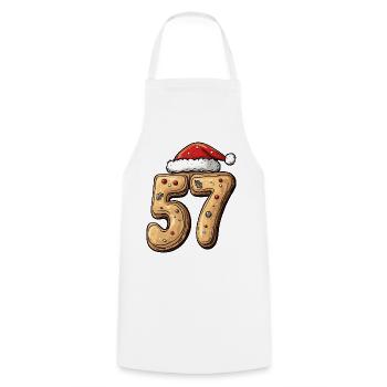 57 Number Cookie Christmas - Cooking Apron - white - Front - AI Model Male 185 dark (185cm)