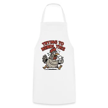 Essayer de faire passer ce dicton de poulet - Tablier de cuisine - blanc - Devant - AI Model Male 185 dark (185cm)