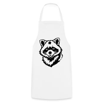 Raccoon - Cooking Apron - white - Front - AI Model Male 185 dark (185cm)