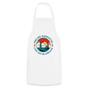 Marmottes Lac Montagne Soleil - Tablier de cuisine - blanc - Devant - AI Model Male 185 dark (185cm)