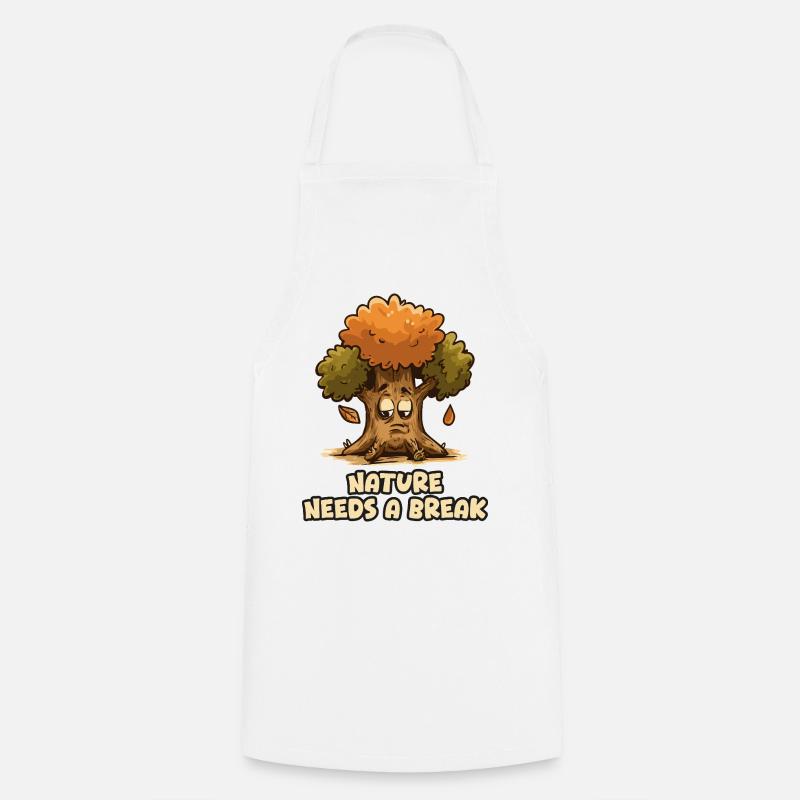 Nature Needs a Break - L'albero - Cooking Apron - white
