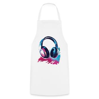Headset Kopfhörer - Kochschürze - Weiß - Vorne - AI Model Male 185 dark (185cm)