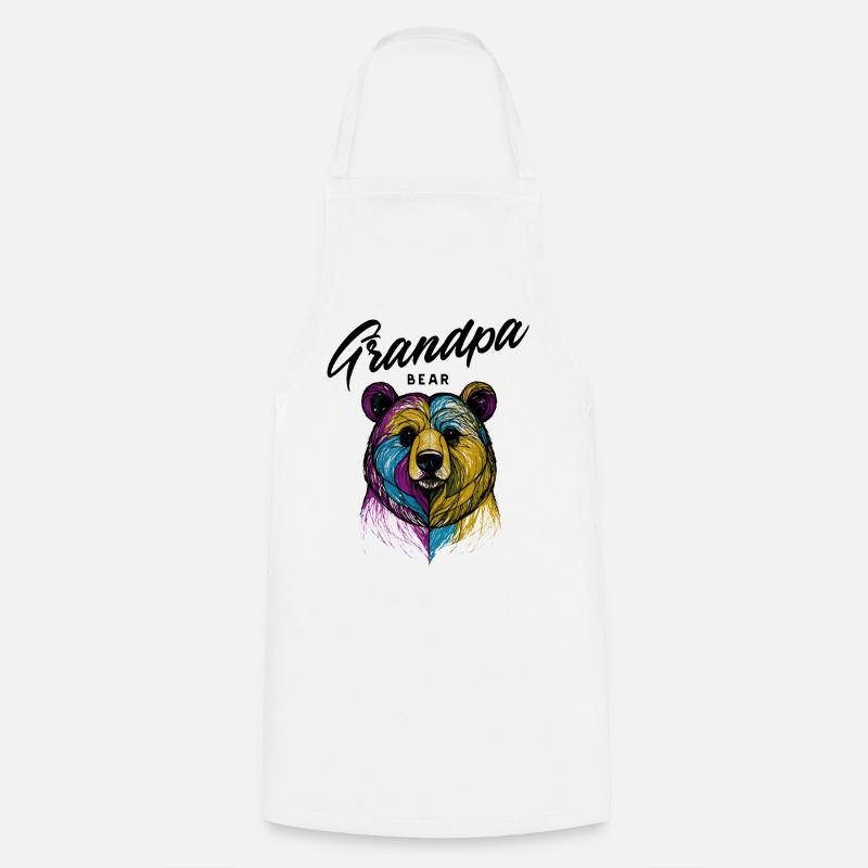 Rainbow Bear Split Opa Bär - Kochschürze - Weiß