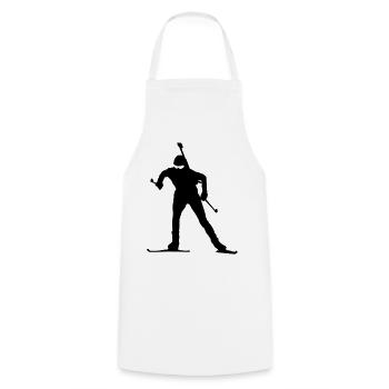 biathlon - Cooking Apron - white - Front - AI Model Male 185 dark (185cm)