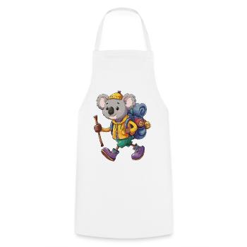 Süßer Koala-Wander-Camping-Abenteuer-Rucksacktourist. - Kochschürze - Weiß - Vorne - AI Model Male 185 dark (185cm)