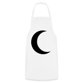 Mond Silhouette Minimalismus - Kochschürze - Weiß - Vorne - AI Model Male 185 dark (185cm)