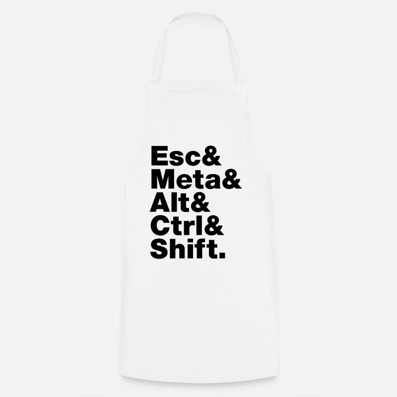 Esc & Meta & Alt & Strg & Shift - Kochschürze - Weiß