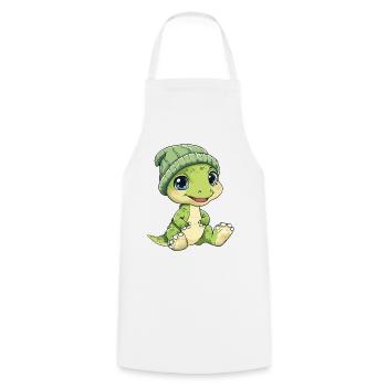 Dessin animé Animaux de dinosaures mignons et mignons - Tablier de cuisine - blanc - Devant - AI Model Male 185 dark (185cm)
