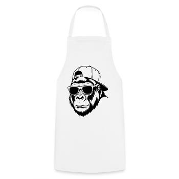 Cool gorilla with cap and sunglasses - Cooking Apron - white - Front - AI Model Male 185 dark (185cm)