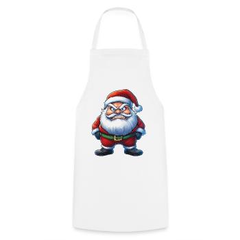 angry Santa Claus :) - Kochschürze - Weiß - Vorne - AI Model Male 185 dark (185cm)