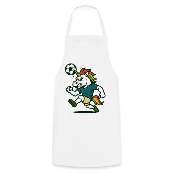 Unicorn Soccer Mascot Heading the Ball - Cooking Apron - white - Front - AI Model Male 185 dark (185cm)