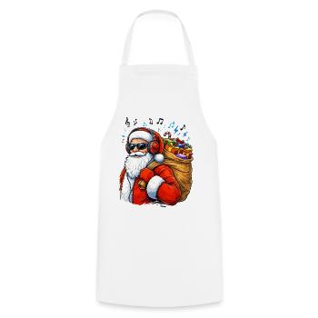 Santa Beats Christmas Music - Cooking Apron - white - Front - AI Model Male 185 dark (185cm)
