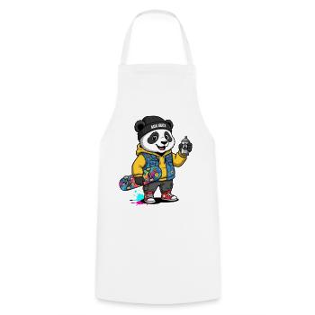 Asia Panda Skate Crew - Cooking Apron - white - Front - AI Model Male 185 dark (185cm)