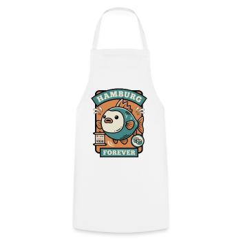 Hamburger Fischkopf from Hamburg - Cooking Apron - white - Front - AI Model Male 185 dark (185cm)