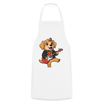 Rocking dog with electric guitar - Cooking Apron - white - Front - AI Model Male 185 dark (185cm)