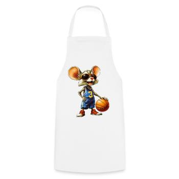 Mice Basketball - Cooking Apron - white - Front - AI Model Male 185 dark (185cm)