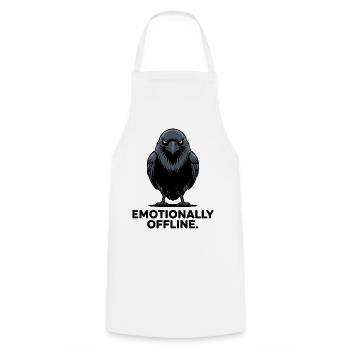 Raven Emotions: Offline Attitude Design - Cooking Apron - white - Front - AI Model Male 185 dark (185cm)