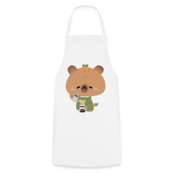 Capybara Barista Brew - Cooking Apron - white - Front - AI Model Male 185 dark (185cm)