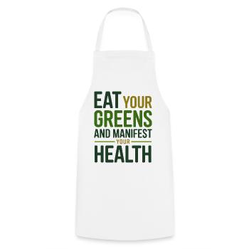 Naturopat Eat Your Greens Manifest Health Pro - Kochschürze - Weiß - Vorne - AI Model Male 185 dark (185cm)