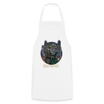 Urban Romance Dino Love in Gala Outfit - Cooking Apron - white - Front - AI Model Male 185 dark (185cm)