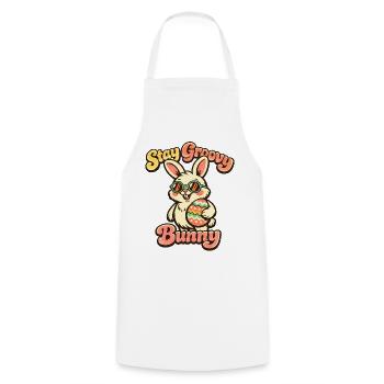 Retro Bunny with Sunglasses Easter Rabbit Ears - Cooking Apron - white - Front - AI Model Male 185 dark (185cm)