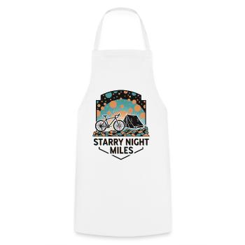 Starry Night Miles Gravel Bike Riso Art - Cooking Apron - white - Front - AI Model Male 185 dark (185cm)