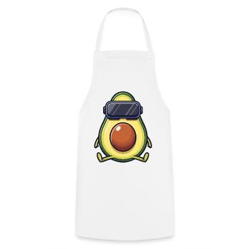 Sweet Avocado Vegan Gamer Cartoon Vegetables - Cooking Apron - white - Front - AI Model Male 185 dark (185cm)