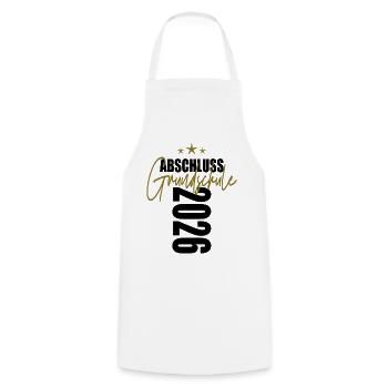 Remise des diplômes de l'école primaire 2026 - Tablier de cuisine - blanc - Devant - AI Model Male 185 dark (185cm)