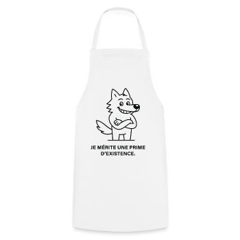 Prime d'existence du loup arrogant - Tablier de cuisine - blanc - Devant - AI Model Male 185 dark (185cm)