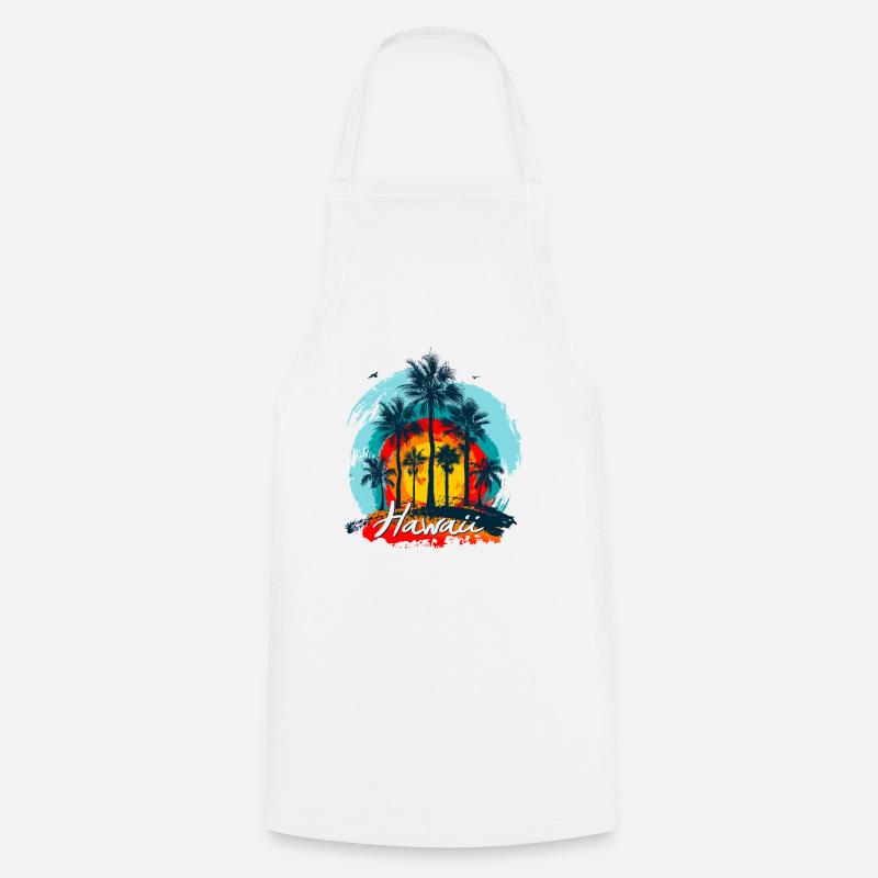 Palm Sunset Hawaii Splash - Cooking Apron - white