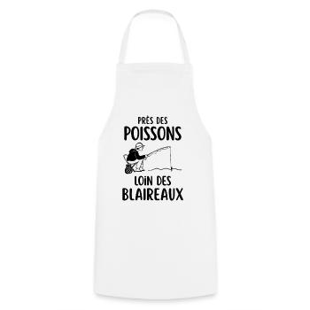 Humour pêche pêcheur  - Tablier de cuisine - blanc - Devant - AI Model Male 185 dark (185cm)