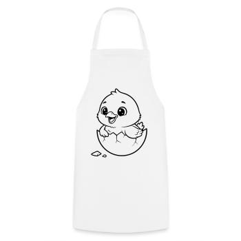 Petit mignon qui éclot à partir d’un œuf - Tablier de cuisine - blanc - Devant - AI Model Male 185 dark (185cm)