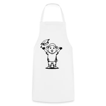 Remise des diplômes du Bonnet doctoral Happy Sheep - Tablier de cuisine - blanc - Devant - AI Model Male 185 dark (185cm)