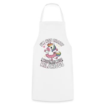 I'm Not Crazy – Unicorn Humor - Cooking Apron - white - Front - AI Model Male 185 dark (185cm)