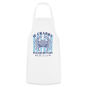 Drôle si Crabby revient à la plage l’été - Tablier de cuisine - blanc - Devant - AI Model Male 185 dark (185cm)