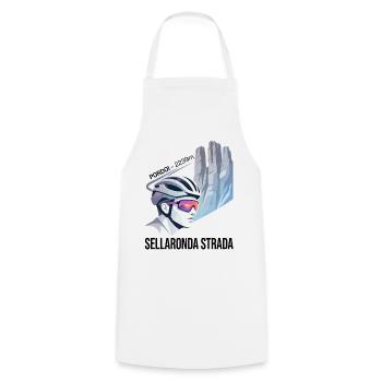 Pordoi Passo Sellaronda Strada Cycling Gradient Ar - Cooking Apron - white - Front - AI Model Male 185 dark (185cm)
