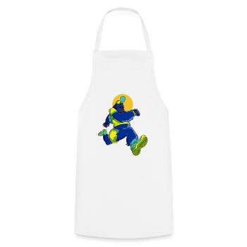 Blue Gorilla runner - Cooking Apron - white - Front - AI Model Male 185 dark (185cm)