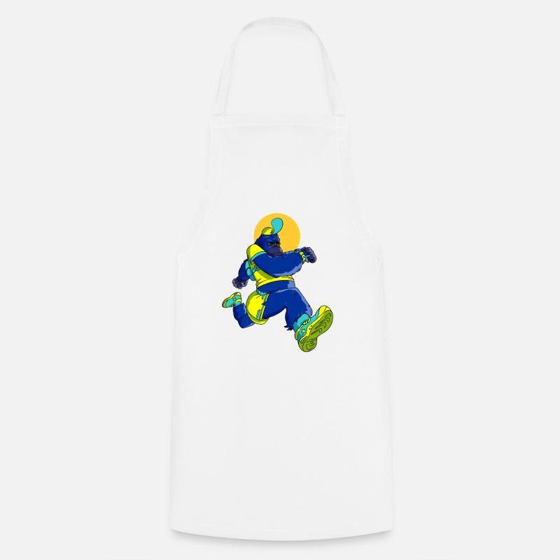 Blue Gorilla runner - Cooking Apron - white