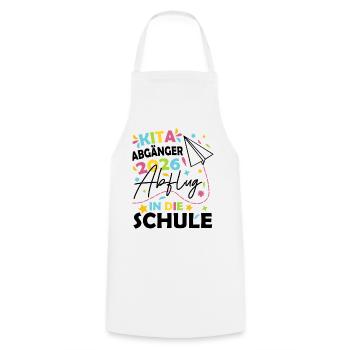 Kita Abgänger 2026 - Kochschürze - Weiß - Vorne - AI Model Male 185 dark (185cm)