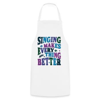 Le chant rend tout plus beau coloré - Tablier de cuisine - blanc - Devant - AI Model Male 185 dark (185cm)