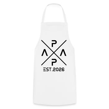 Annonce de grossesse de papa 2026 Est 2026 - Tablier de cuisine - blanc - Devant - AI Model Male 185 dark (185cm)